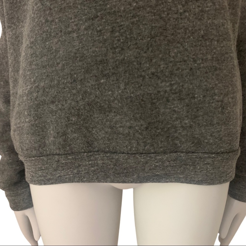 BOW & DRAPE “Love Triangle” Pizza Sequin Embellished Grey Sweatshirt Size M - Picture 8 of 12